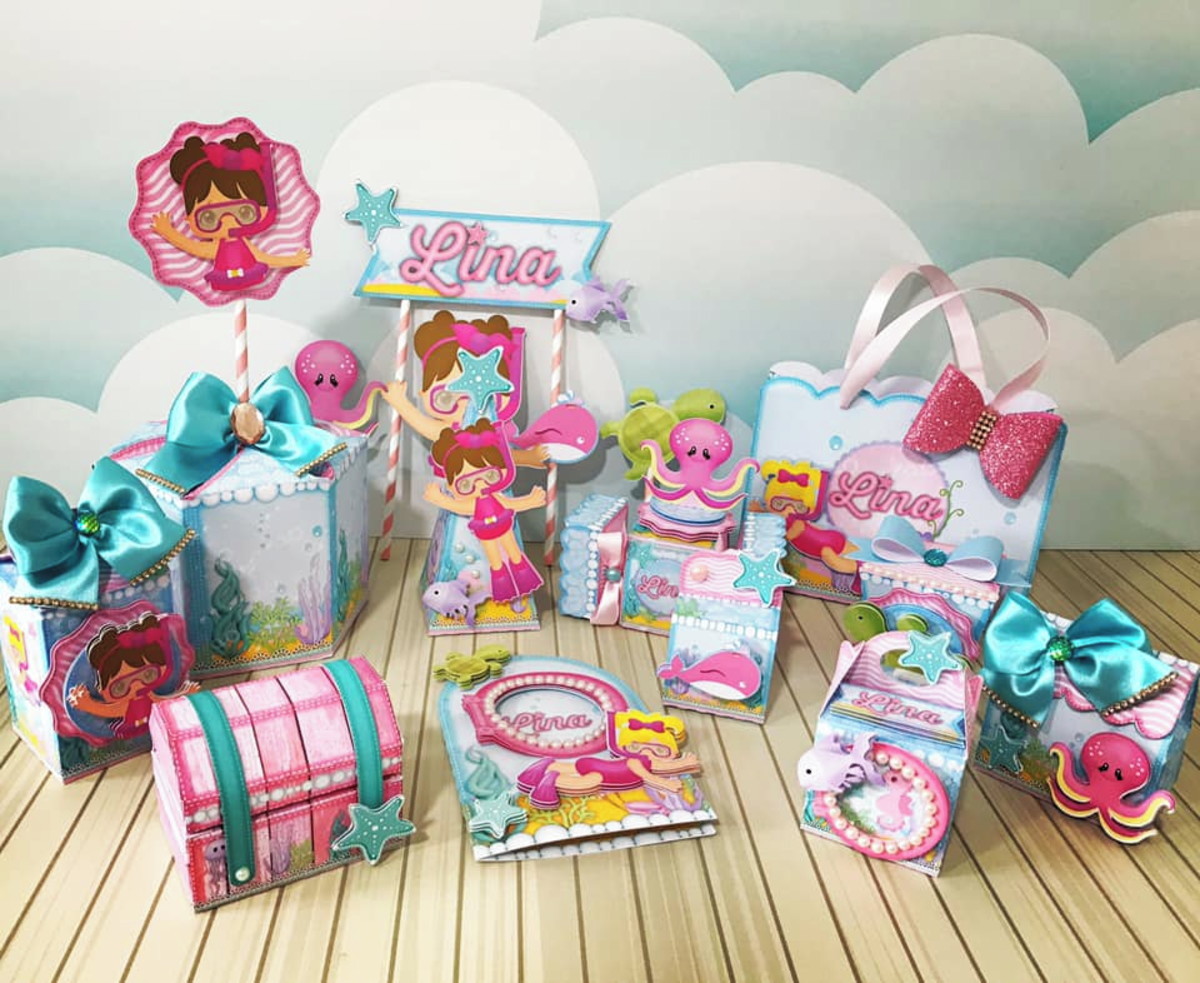 CÓDIGO 49 - KIT FESTA FUNDO DO MAR MENINA.