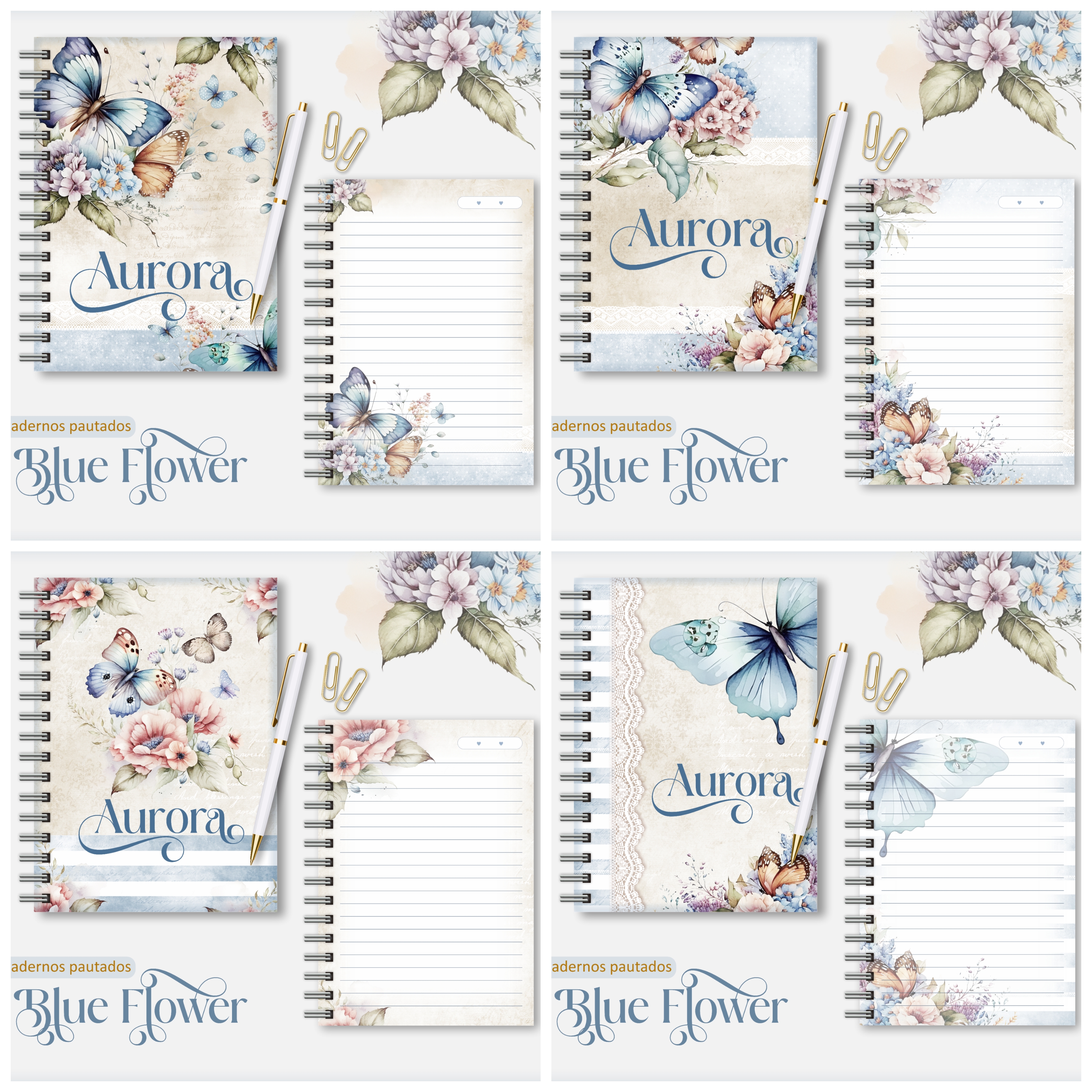 Código 735 - Pack Blue Flower