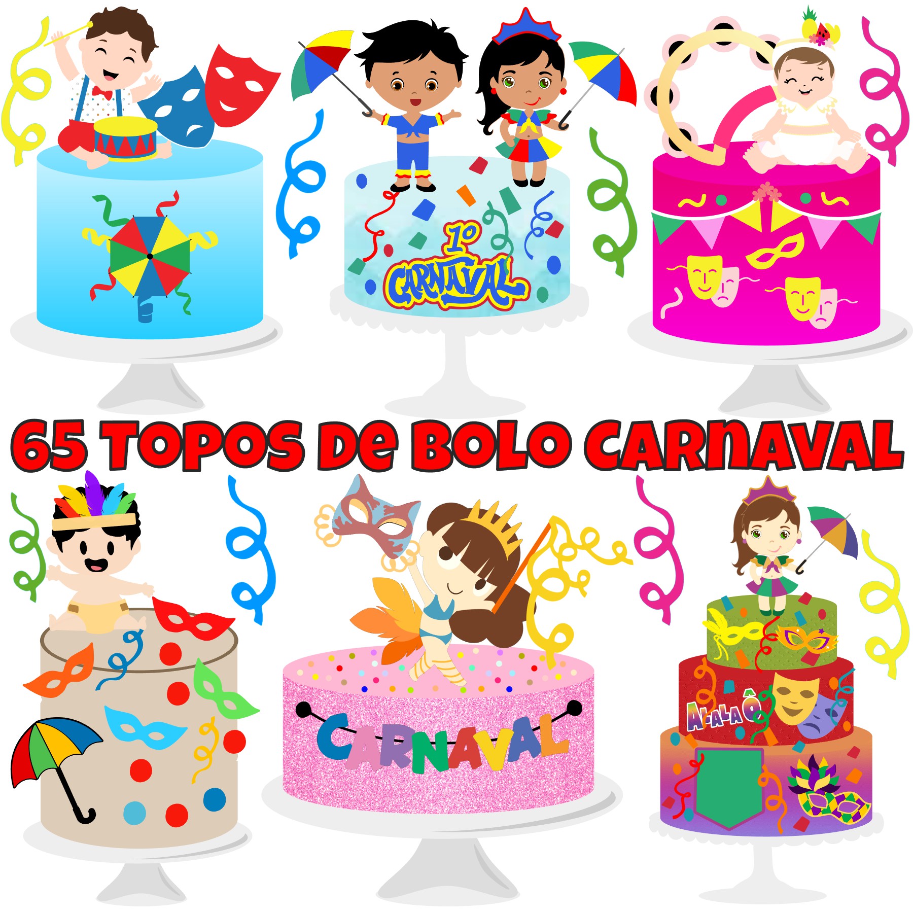 Código 753 - Combo Topos de Bolo Carnaval