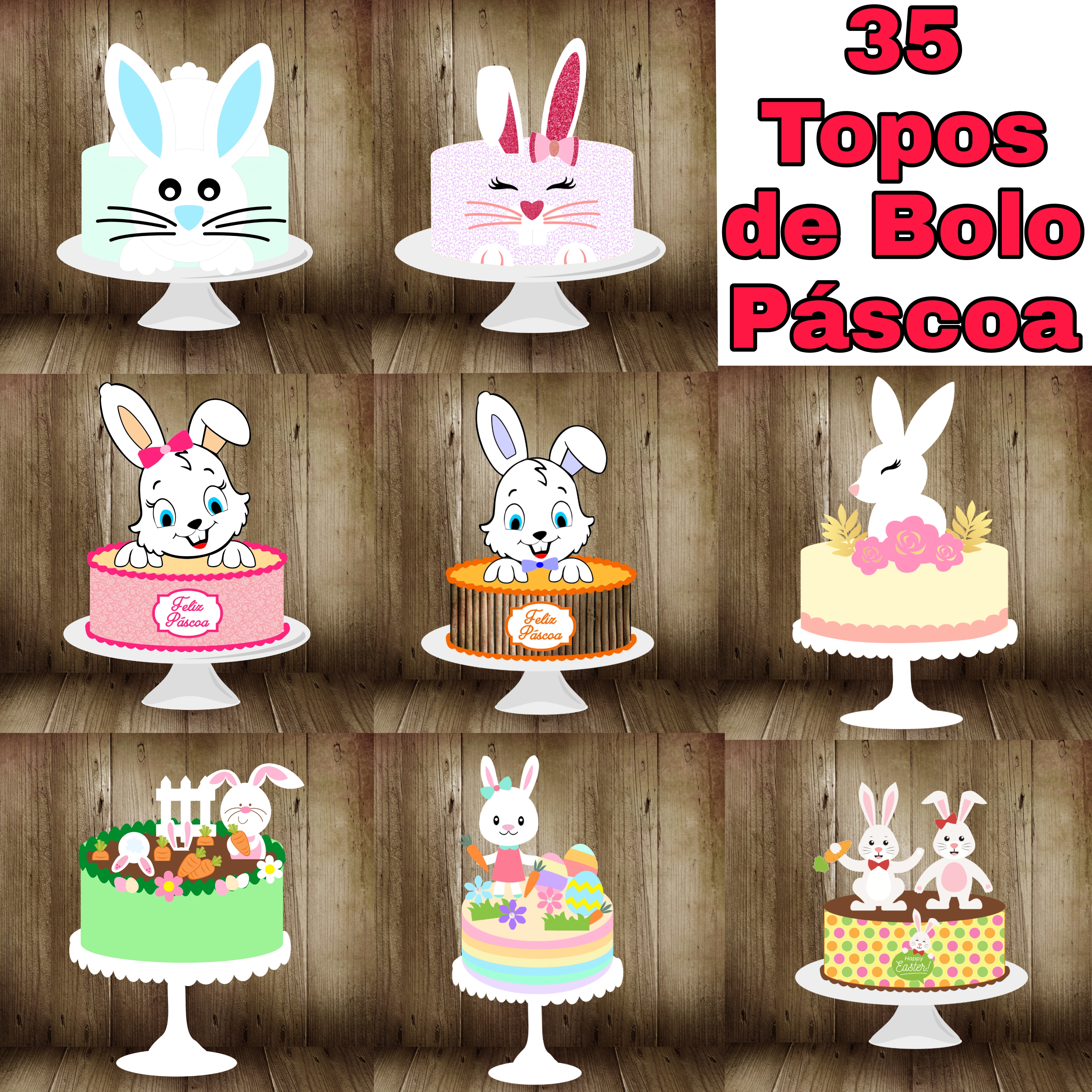 0 - Código 841 - 35 Topos de Bolo Páscoa