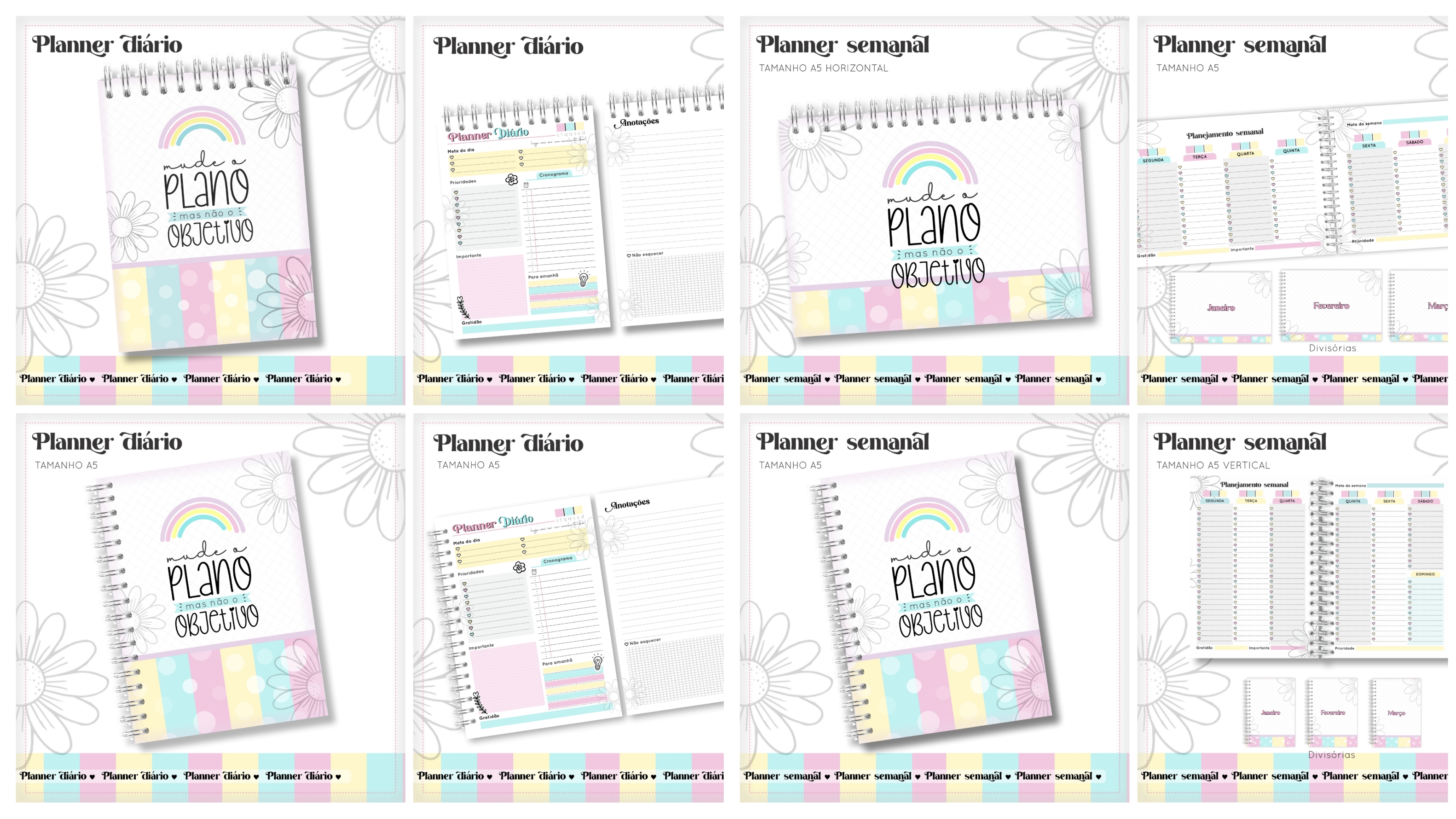 Código 966 - Planner Diário e Planner Semanal