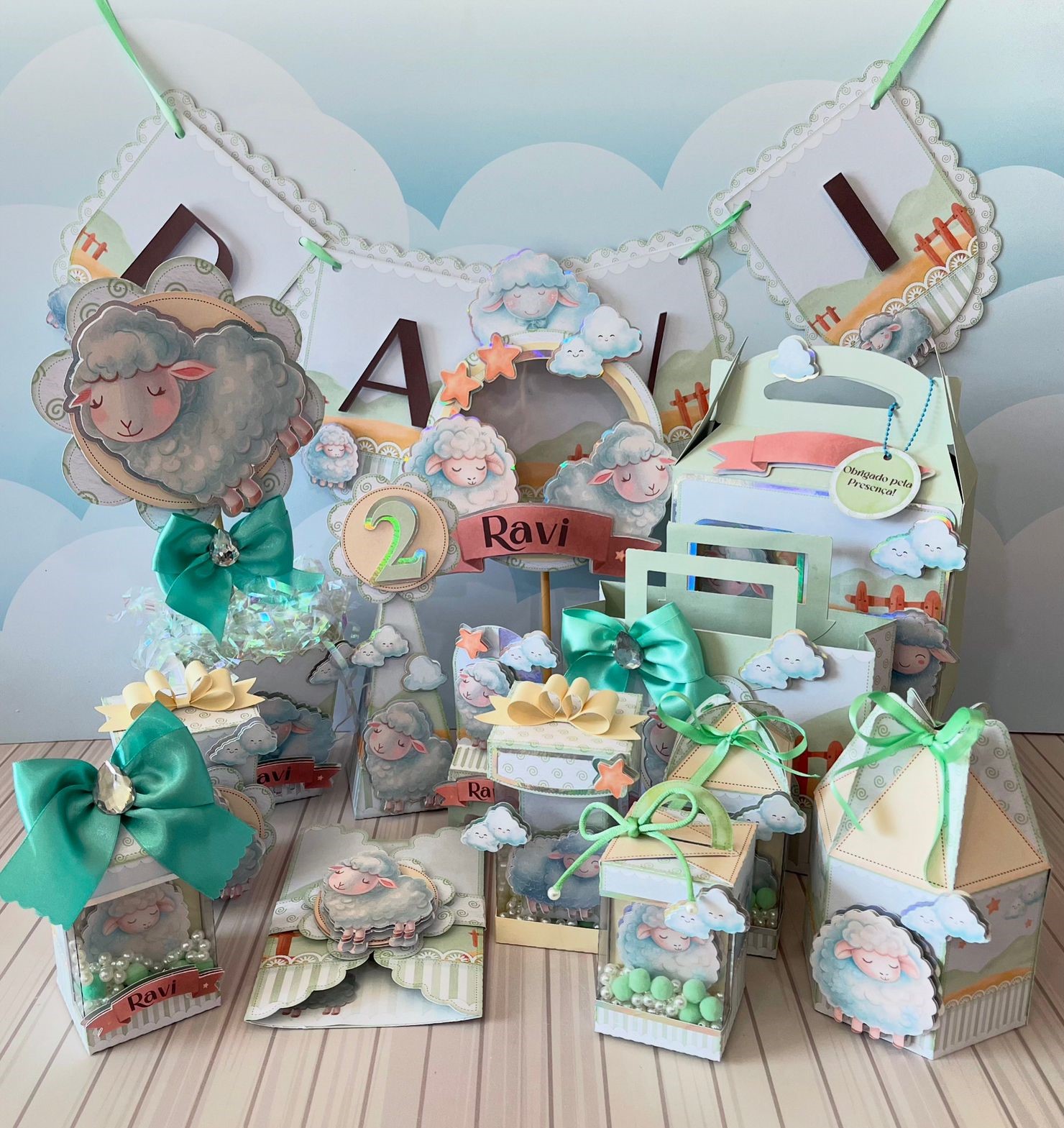 Código 1029 - Kit Festa Ovelhinha Verde