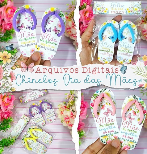 Código 1177 - Kit Chinelos Dia das Mães