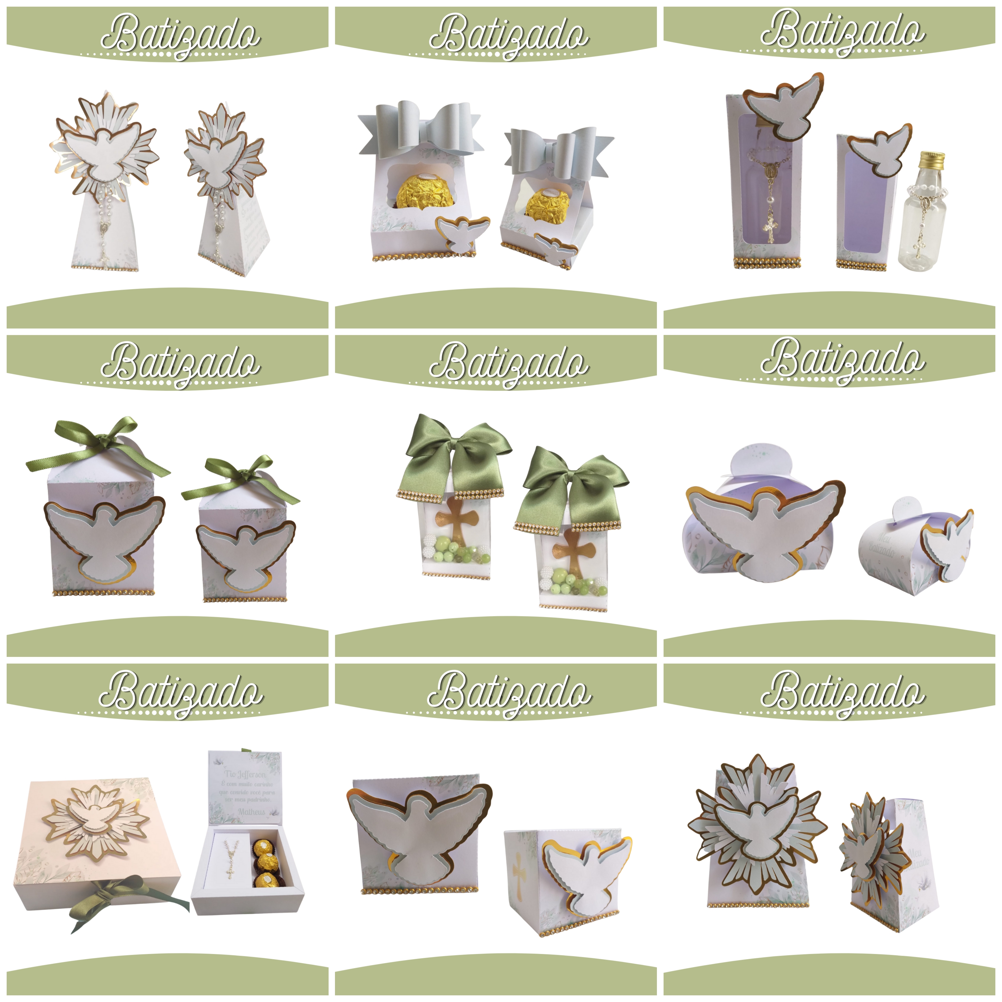 Código 1256 - Kit Festa Batizado Verde