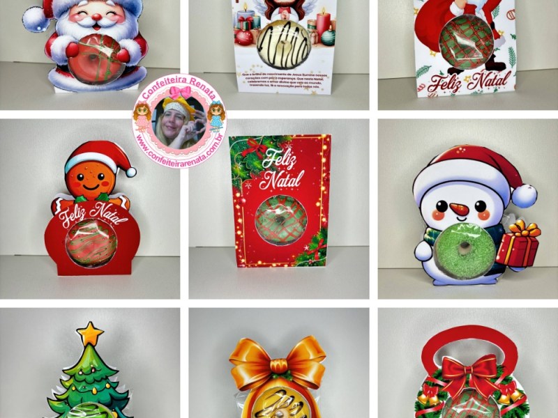 50 Artes – Lembrancinha Porta Donuts de Natal Arquivo Digital em PNG e&nbsp;PDF