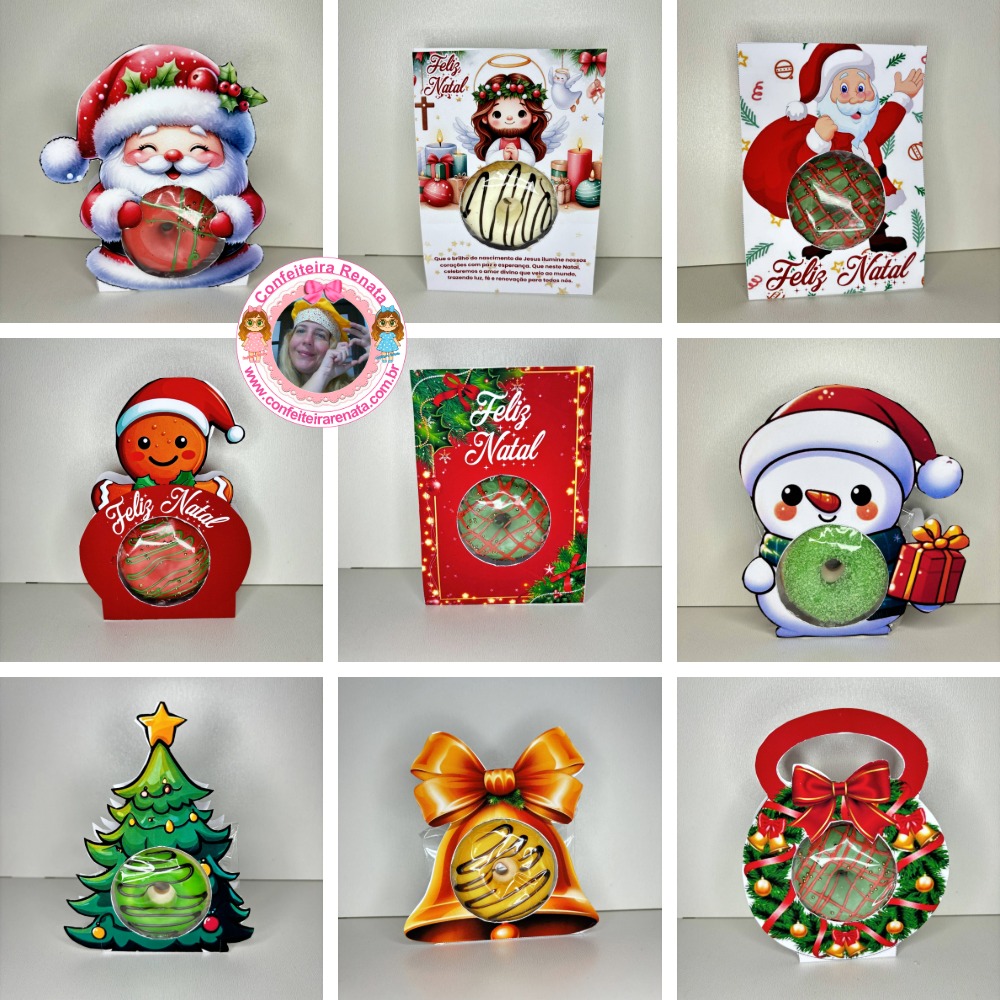 50 Artes – Lembrancinha Porta Donuts de Natal Arquivo Digital em PNG e&nbsp;PDF